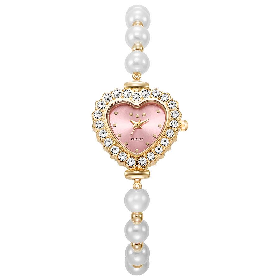 Nouvelle Montre pour Femme en Forme de Cœur à la Mode Montre Fleur pour Dames avec Bracelets Réglables Montres-bracelets