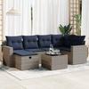 VidaXL Garden Lounge Set with Cushions 7 Pcs Grey Braided Resin 3325397