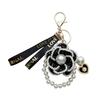 Korean Style Pearl Camellia Car Keychain Metal Key Ring Accessories Women Handbag Pendant Decoration Holiday Gifts