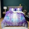3D Starry Sky Feather Pattern Bedding Set Starry Plate Printed Quilt Cover and Pillow Case 2 or 3 Extra Large AU240 * 270 Home Decoration