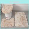 Modern Minimalist Absorbent Nonslip Bathroom Mat Set With Machine Washable Plush For Home Use
