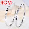 925 Silver Large Circle Hoop Earrings 3/4/5/6M For Women's Wedding Fine Fashion Jewelry Accessories Party Gifts