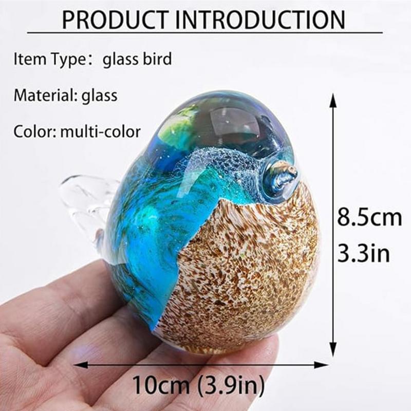 Glass Birds Figurines Handmade Art Bluebird Status Home Tabletop Centerpiece Decor Decorative Glass Blown Bird Figurines for