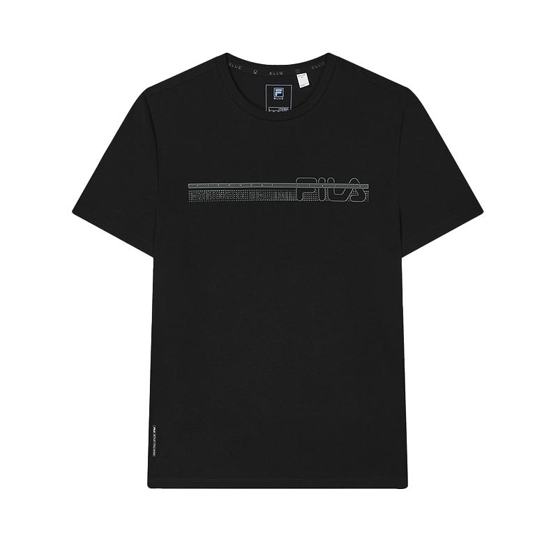 New FILA SS24 T Shirt Men's Jet Black F11M422119FBK