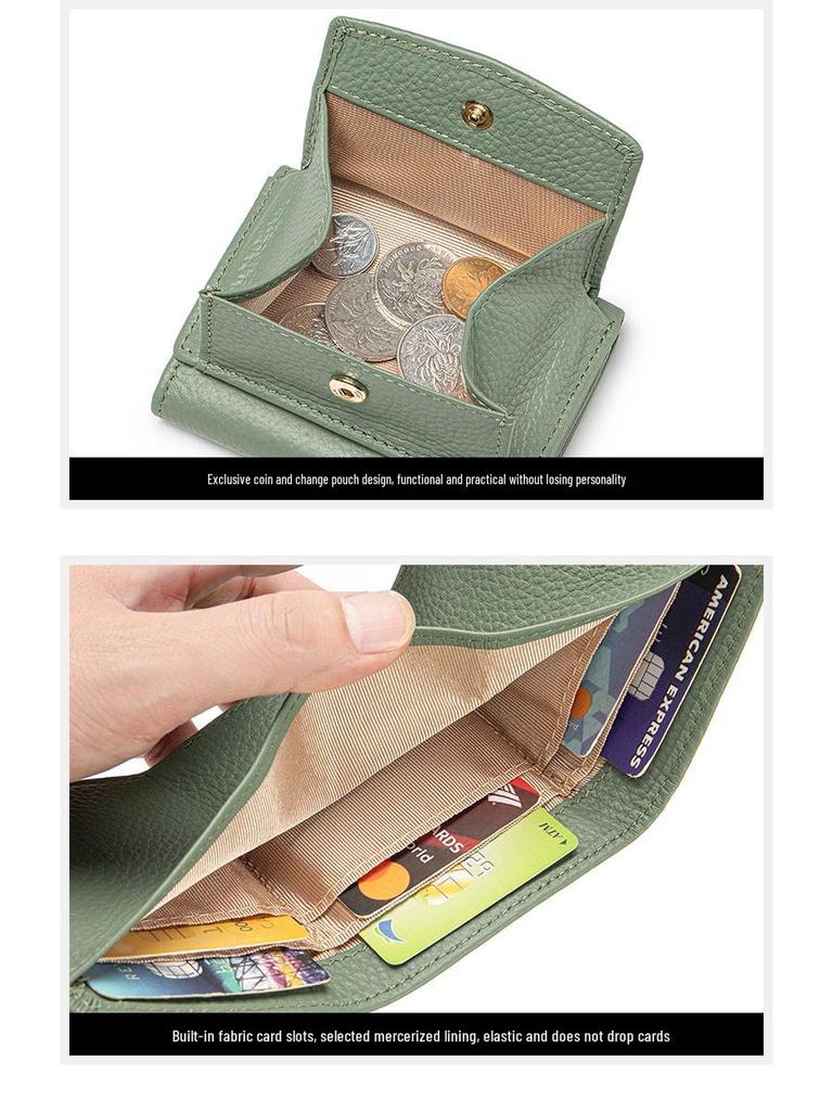 Damski portfel trójdzielny z prawdziwej skóry RFID w stylu japońskim i portmonetka na monety