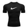 Heren Sneldrogend Compressie Atletisch T-shirt, Ademend Ela