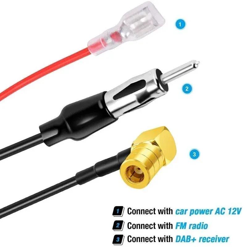 1SET Car Universal Roof Radio Car Aerial Antenna Mast Mount Active Amplified DAB + FM Radio Aerial Antenna Mast