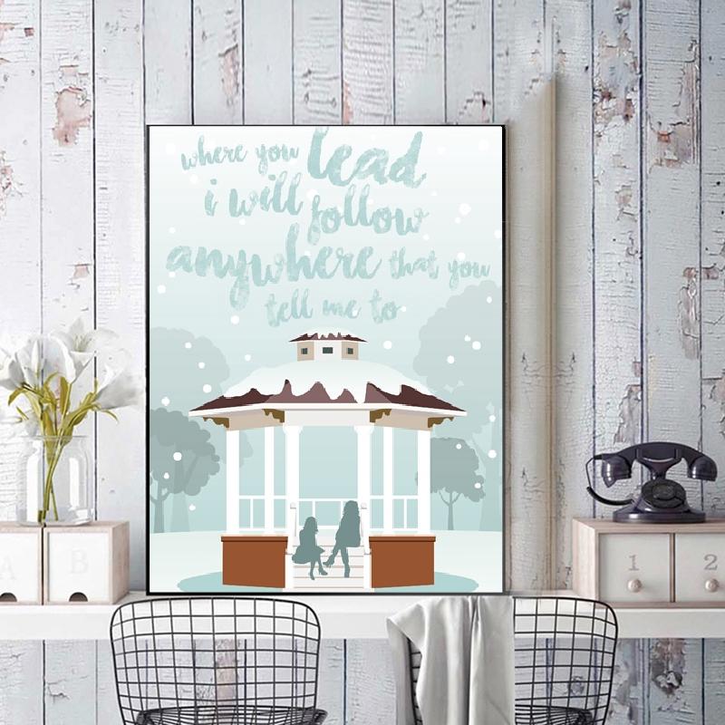 Moderner „Where You Lead“-Klassiker aus den USA. Drama Gilmore Girls Leinwandgemälde, Druck, Poster, Wandkunst, Bild, Show, Fan-Geschenk, Heimdekoration