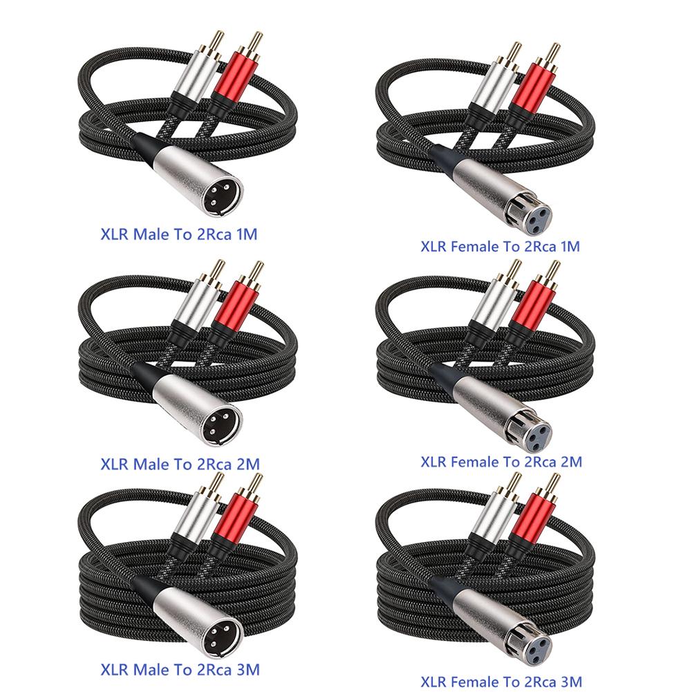 

XLR auf 2 RCA Y-Splitter-Kabel, Audiokabel-Adapter (3 m, XLR-Stecker auf 2 RCA)