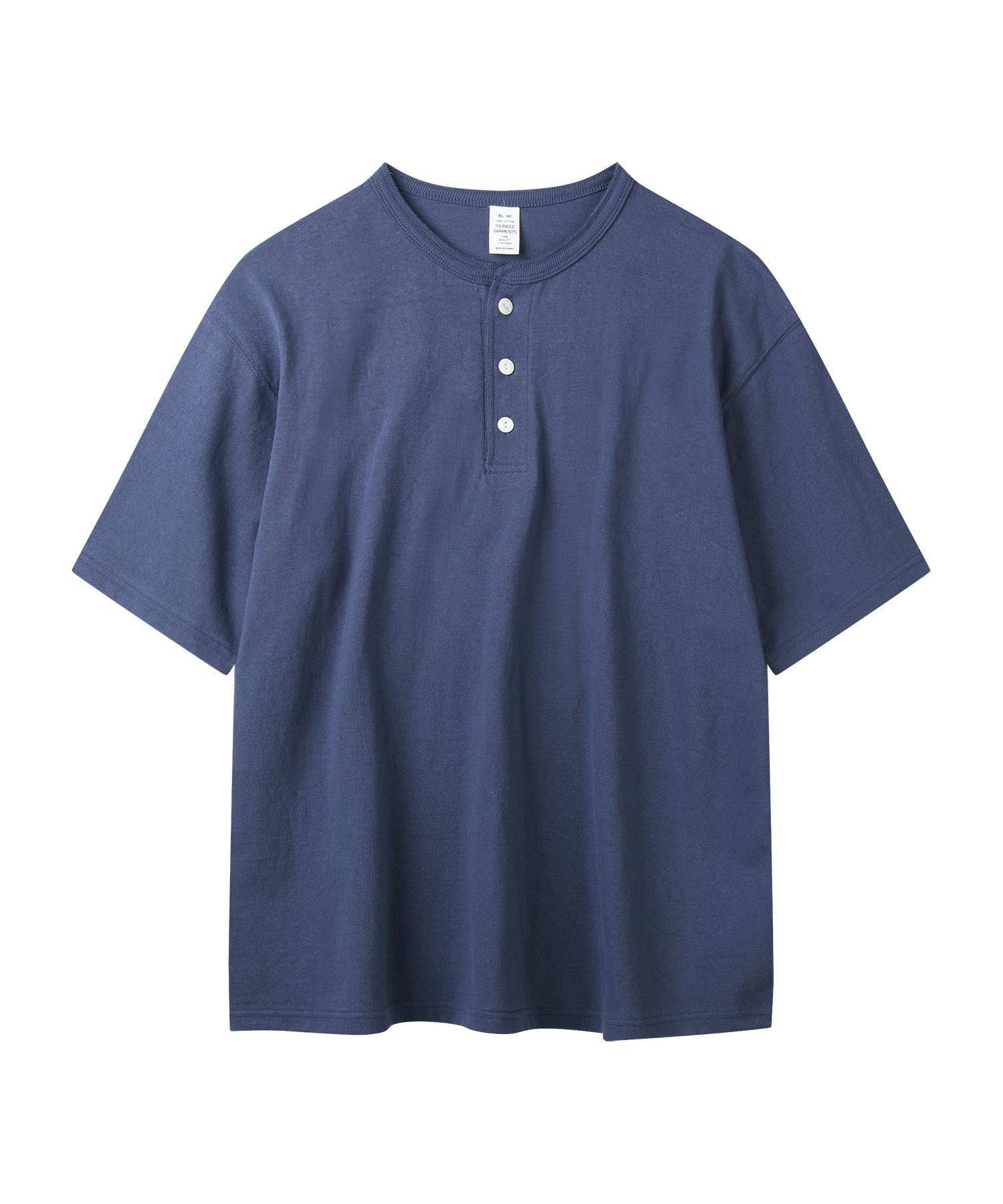 United Garments Henley Neck S/S T-Shirt (Navy) Navy/40