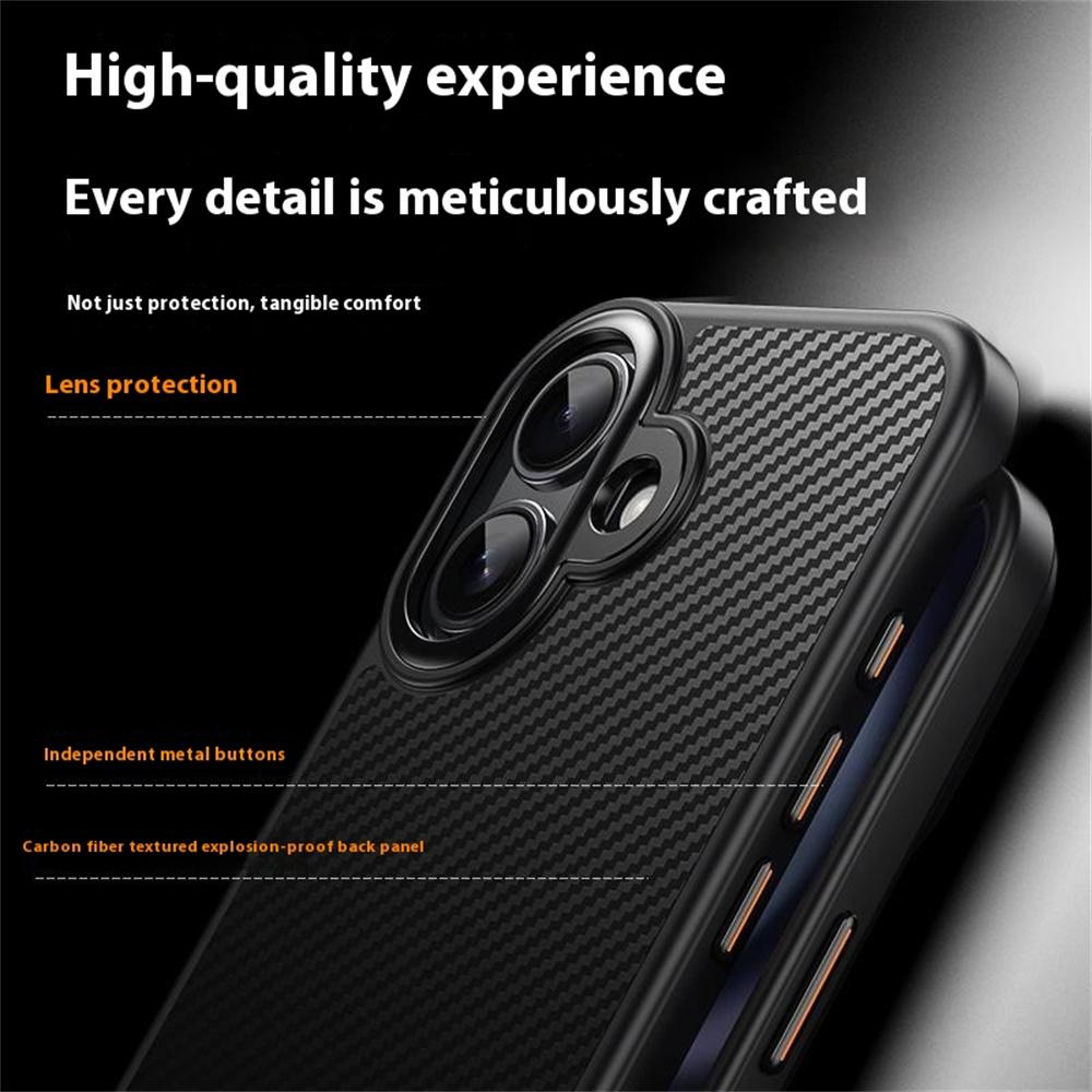 For iPhone 17 Magnetic Case Compatible with MagSafe Carbon Fiber Texture PC + TPU Cover