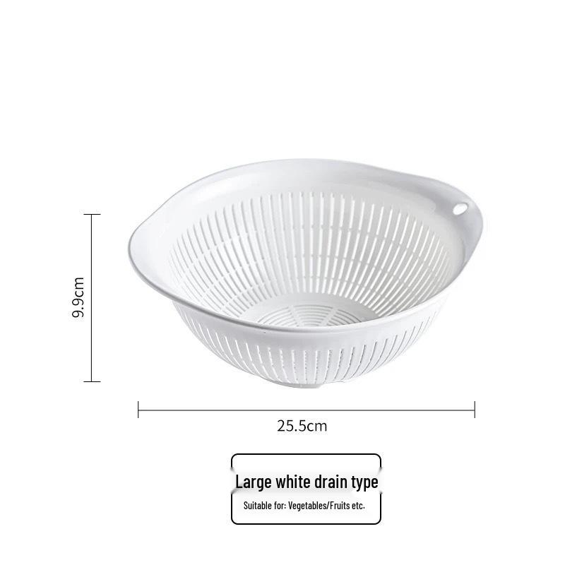 ASVEL Antibacterial Double-Layer Draining Basket and Sieve for Fruits and Vegetables