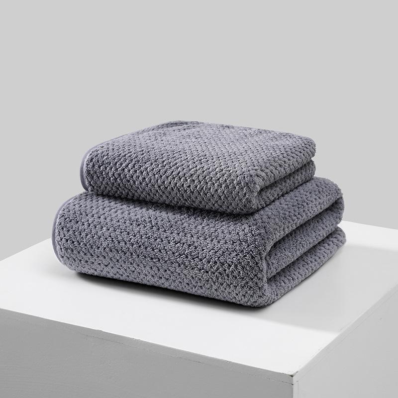 Large Size Bath Towels Set 90×170cm Pineapple Lattice Pattern Microfiber Material, Soft and Comfortable, Good Water Absorption