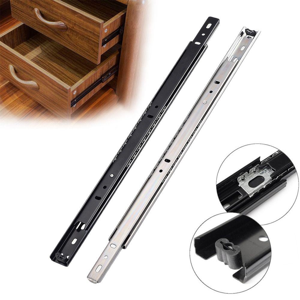 2PCS Smooth Glide Bearing Drawer Slides Two Way Slide 10mm Wide Drawer Glides Full Extension Hardware Accessories