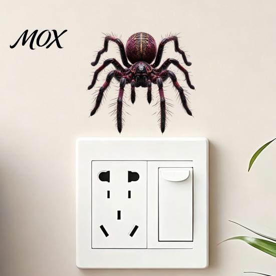 3D Effect Halloween Decal Spider Decorative Sticker for Car, Broken Hole Dog Cat Owl Self-Adhesive Sticker, Waterproof Removable PVC Holiday