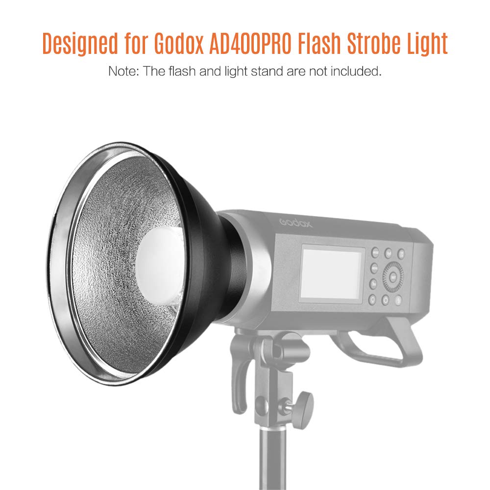 GODOX Standard Reflector Diffuser Lamp Shade Dish for Godox and ML30Bi Flash Strobe Lights 7-inch/18cm AD400PRO, AD300PRO, ML60, ML60BI, ML30, [Used]