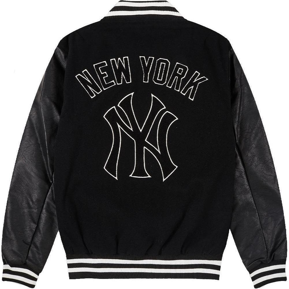 New Era MLB Logo Fitted Shoulder Sleeve Jacket Men jackets Black 60416325