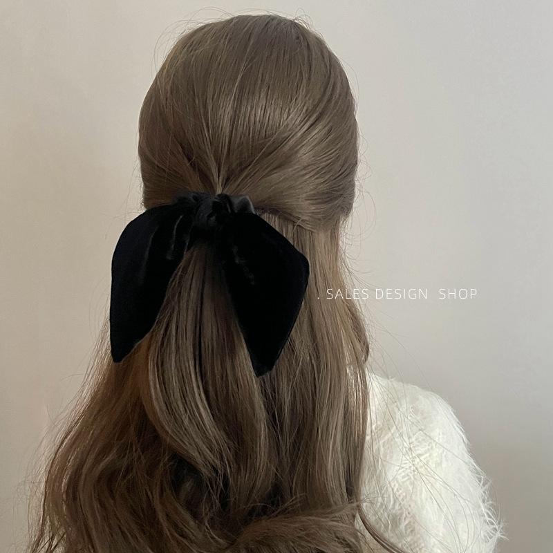 Velvet Bow Hair Tie - Autumn/Winter Fashion Hair Accessory for Women