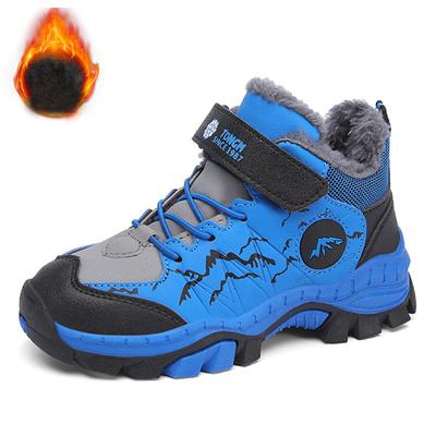 30-40 Invierno para Niños Moda Grande Exterior Velcro con Terciopelo Cálido Zapatos Deportivos Zapatos de Algodón Botas de Nieve