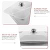 Stainless Steel Dinner Plate Food Tray Buffet Rectangular Trays Lids Kitchen Chafing Dishes Practical Easy Clean Anti Slip Legs