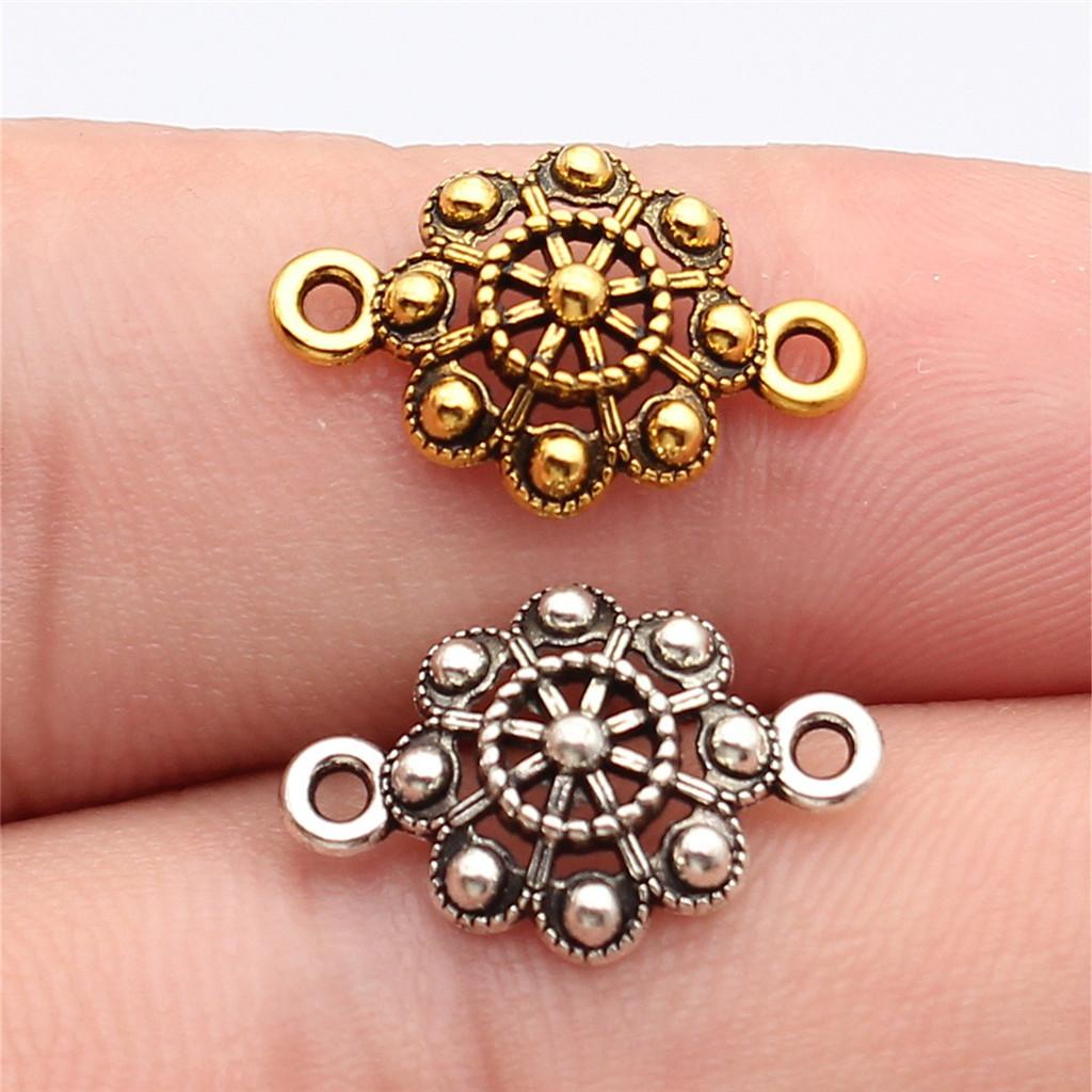Connettori Fiore a Lavoro Aperto Gancio per Ciondolo Colore Bronzo Antico Creazione Gioielli Accessori Fatti a Mano Connettori per Ciondoli