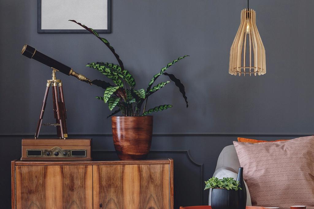 MODERN WOODEN LED CEILING HANGING LAMP