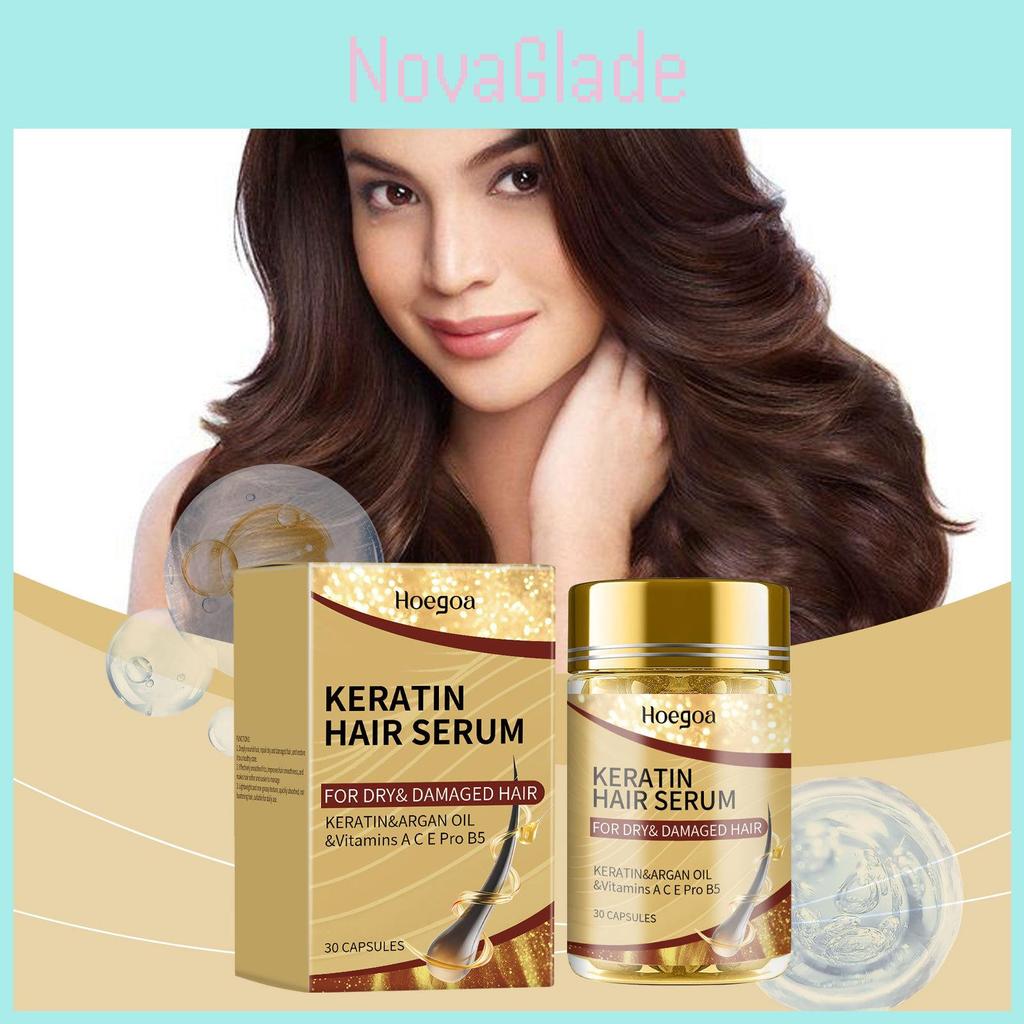 Hoegoa Moroccan Argan Oil Hair Treatment Capsules Nourishing Smooth Frizz Control