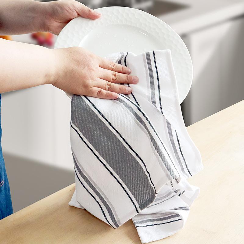 Yarn-dyed Striped Tea Towel, Cotton Home Kitchen Napkin Cloth