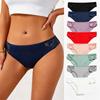 Women's Spring and Summer New Cotton Pure Color Thread Lace Breathable Double Layer Low Waisted Briefs