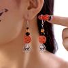 Trendige Halloween Spinnennetz Lange Quaste Hängende Ohrringe für Damen Übertriebene Kürbis Punk Gothic Mode Party Schmuck Geschenk