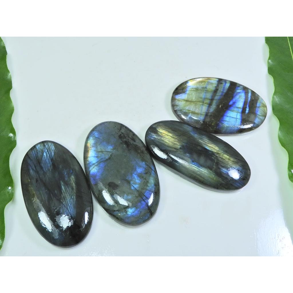 29X45-29X48MM Natural Multi Labradorite Oval Cabochon Loose Gemstone 4PcsLot LL-969