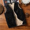 Autumn and Winter Men's Vest Slim-fit Vest Vest Vest Middle-aged Velvet Vest