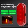 Bicycle Tail Light with Brake Sensor Waterproof USB Rechargeable Universal MTB Road Mountain Bike Cycling Night Riding Warning Rear Lamp