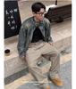 Herren American Retro Gewaschene Jeansjacke - Schwer, Lockerer Schnitt, Trendig, Lässig, Frühling Reißverschluss Arbeitskleidung