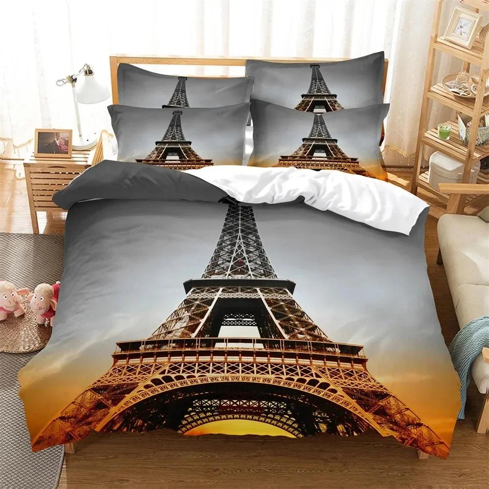

Iron Tower Bedding Set Duvet Cover Set 3D Bedding Digital Printing Bed Linen Queen Size Bedding Set Fashion Design 70x133cm 2pcs