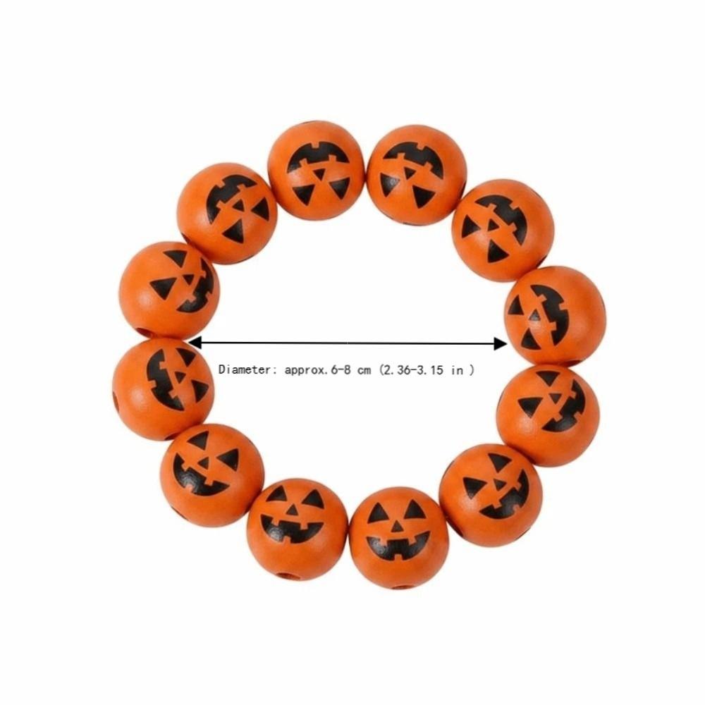 Elastic Halloween Bracelet Stretchy Wood Wristband Devil Eye Bangle Pumpkin Beads Bracelet Couples