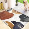 1pc Modern Art Style Abstract Plant Pattern Doormat, Machine Washable, Polyester Fabric, Suitable for Bedroom and Living Room