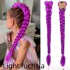 26inch Extra Long Synthetic Purple Braided Wig Shimmering Metallic Kids Christmas Costume Hairpiece Rumi Collection