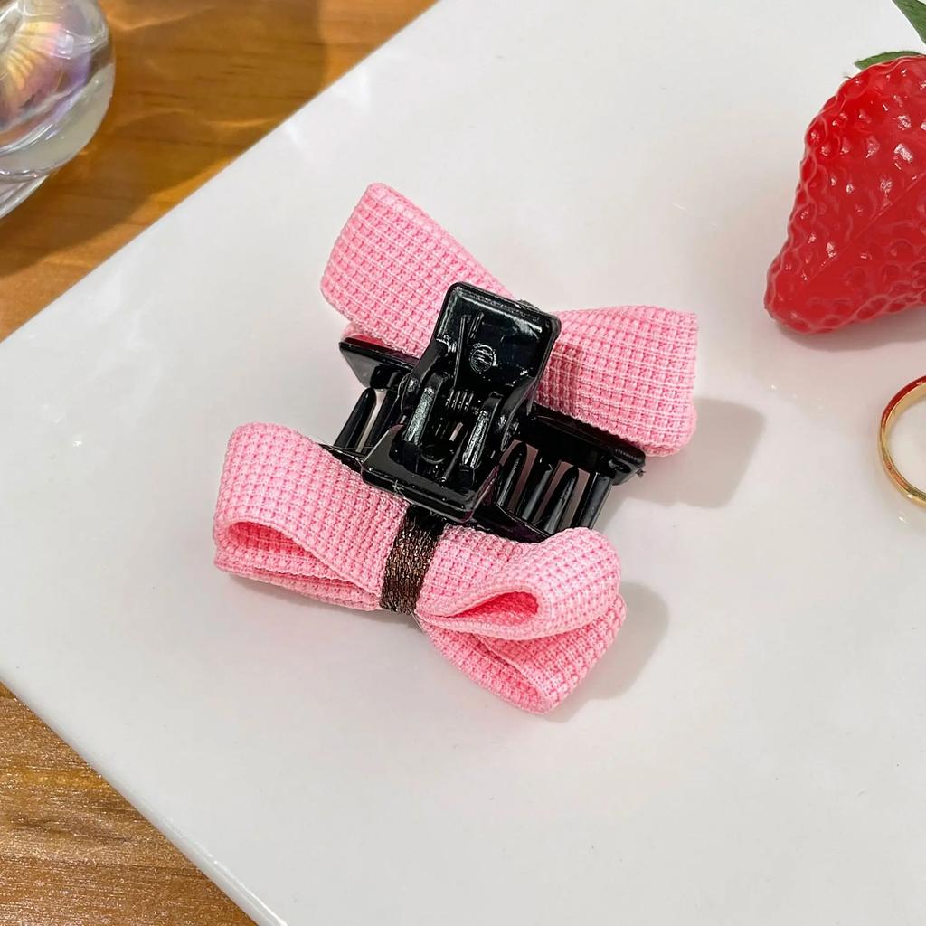 Mini Bow Grab Clip Girls Women Elegant Ponytail Braid Claw Clip Sweet Shark Crab Hair Card Korean Exquisite Hair Accessories