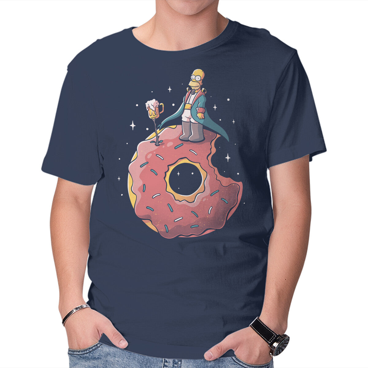 Unisex Crew Neck T-Shirt Le Petit Homer Graphic Short Sleeve Casual Tee XS