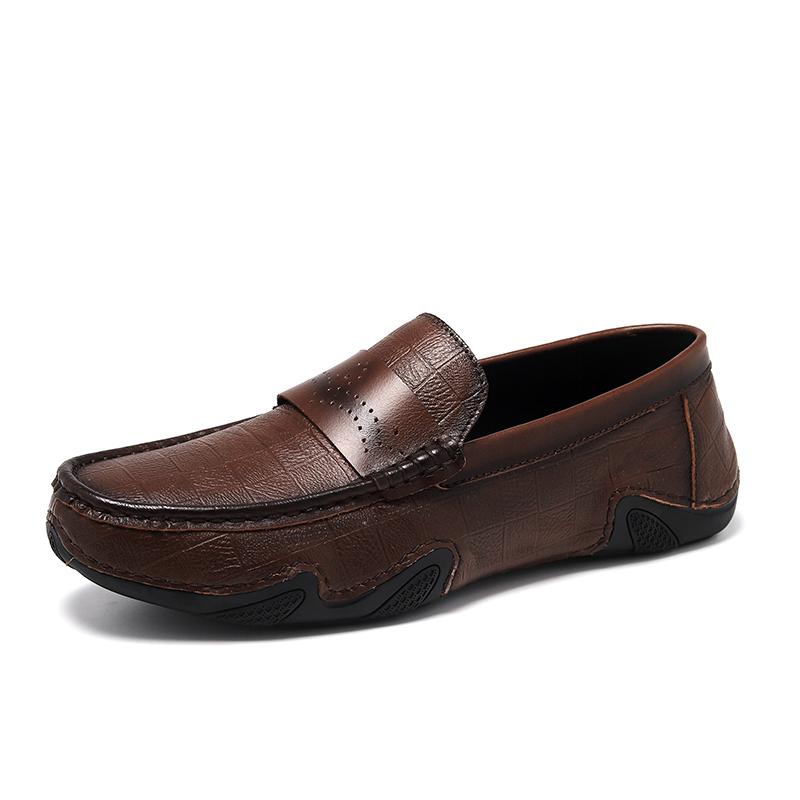 

Модные мужские новые мокасины из натуральной кожи модные мокасины высокого качества повседневная кожаная обувь мягкие балетки удобные мужские туфли для вождения 44 коричневый