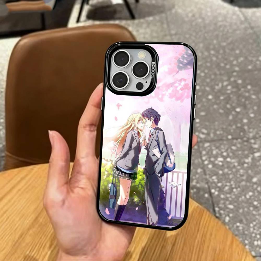 Sad A-Anime Your Lie in April   Phone Case For iPhone17,16,15,14,13,12,11 Plus,Pro Max Colored Silver Plated Inside Cover