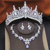 Princess Bridal Jewelry Sets for Women Wedding Crown Tiaras and Choker Necklace Earrings Bride Party Costume Jewelry Accessories