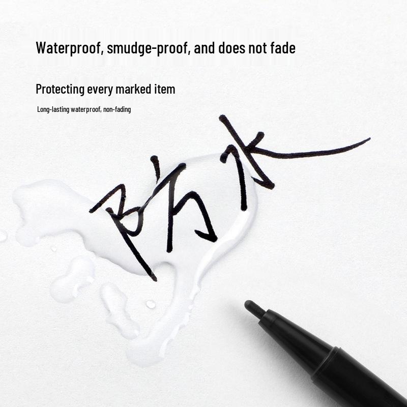 Filolang Double-Ended Black Oil-Based Marker Pen, Thick & Thin Tips, Non-Fading Outlining.