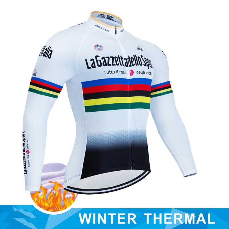 Winter-Radtrikot-Set Tour De Giro D'ITALIA Thermo-Fleece-Radsportbekleidung MTB-Fahrradbekleidung Warm halten Mountainbike-Bekleidung
