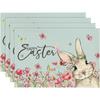 Easter Bunny Placemats Green Blue Pink Yellow Rabbits Floral Place Mats  Happy Easter Table Mats for Spring Party Kitchen Dining