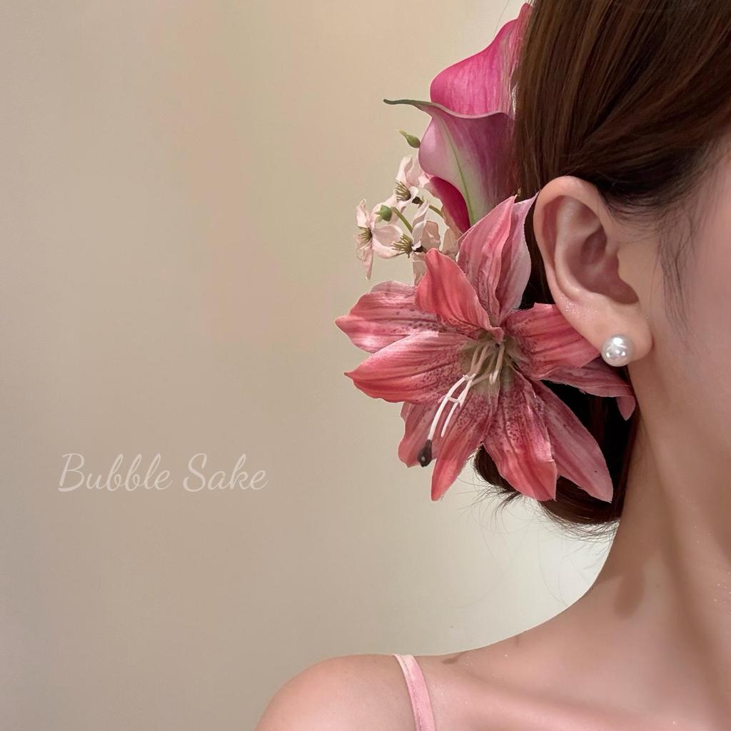 Exquisite Lily Flower Hair Clip - Floral Scene Women's Side Hairpin & Cheongsam Accessory