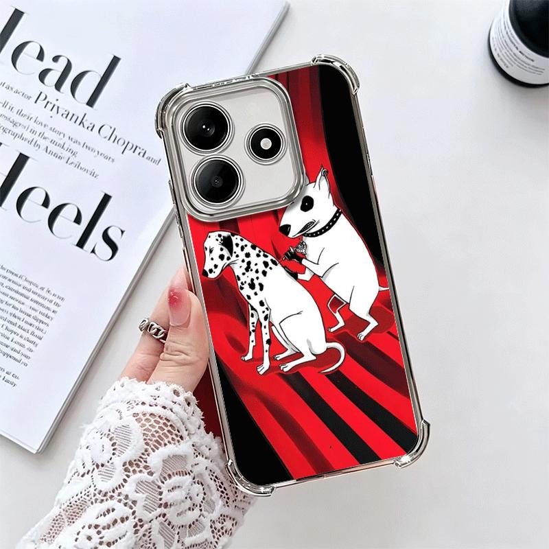 Perro Bull Terrier Lindos Cachorros Funda de Teléfono con Chapado Para Xiaomi Redmi Note 14 15 Pro Plus 13 12 11 11S 11T 10 9S 9 5G Anti-Caída Aira
