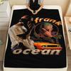 1PC Frank Ocean Print Flannel Blanket, High Quality Comfortable for All Seasons, Home Decor, Warmth and Comfort, Perfect for Christmas Gifts
