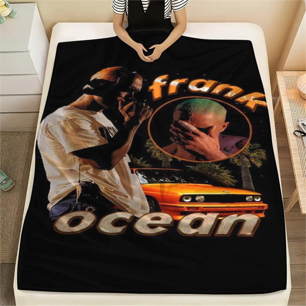 1PC Frank Ocean Print Flannel Blanket, High Quality Comfortable for All Seasons, Home Decor, Warmth and Comfort, Perfect for Christmas Gifts
